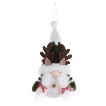 Рождественский кулон Санта Клауса ручной вязки в полоску, прочная креативная декоративная плюшевая игрушка для украшения праздничной вечеринки