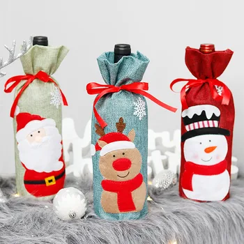 Рождественское украшение Тканевый рукав для бутылки вина Рождественская сумка для бутылки вина Новогоднее Рождество для дома Natal Noel Deco Navidad 2024