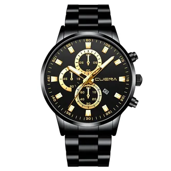 Роскошные мужские кварцевые часы, модные простые темпераментные часы с тремя глазами, силиконовый ремешок, водонепроницаемые деловые наручные часы Reloj Hombre