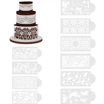 Сделай САМ, Полые кружевные формы для выпечки, шаблоны с цветочной печатью, Форма для торта, Трафареты для украшения торта, Текстурный лист