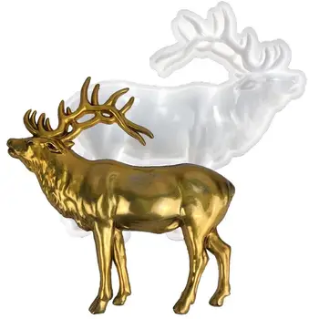 Силиконовая форма в форме Рождественского оленя, форма из смолы Лося для поделок ручной работы, Свеча, Шоколадный Лось, силиконовая форма для украшения дома