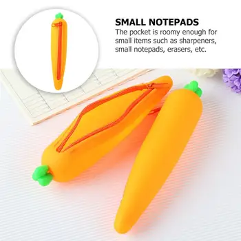 Силиконовый пенал в форме моркови, милые сумки для карандашей, сумка для ручек, Студенческие канцелярские принадлежности, сумки для хранения школьных принадлежностей, Новинка