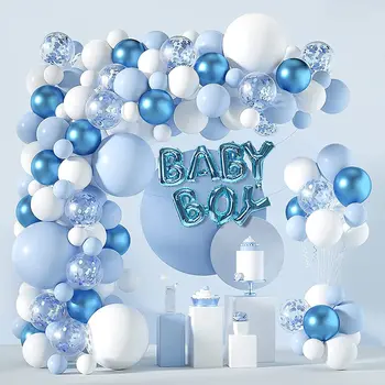 Синий набор для гирлянды из воздушных шаров на День рождения, воздушный шар для душа ребенка, голубое украшение для вечеринки по случаю Дня рождения, глобальный воздушный шар для детей