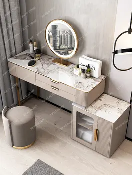 Современный легкий Роскошный туалетный столик из каменной плиты высокого класса, простой шкаф для хранения, встроенный выдвижной столик для макияжа