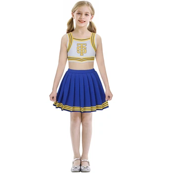 Форма болельщицы Tay Tay для девочек-подростков Shake It Off, сине-белая одежда для болельщиц, костюм для фанатской вечеринки для детей