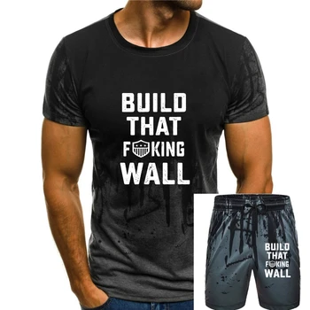 Футболка Border Wall, мужская политическая футболка Donald Trump, футболка Build That Wall, приталенная футболка