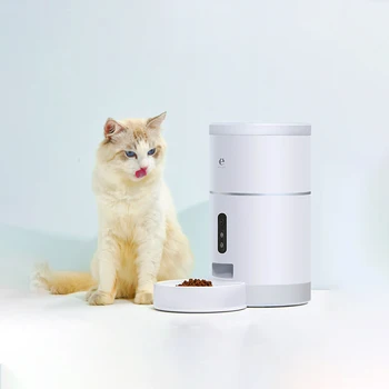 Хит продаж 2022 года 4-литровый дозатор корма для кошек с синхронизацией по времени Управление приложением Диктофон с поддержкой Wi-Fi Автоматическая кормушка для собак с камерой