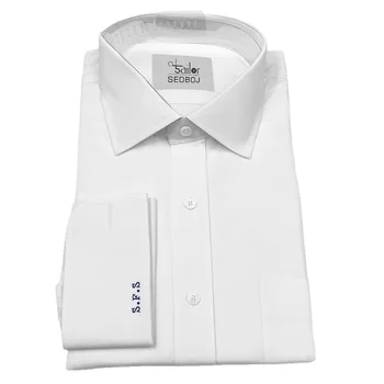 Хлопчатобумажная рубашка от портного Мужская Модная деловая рубашка Four Seasons с длинным рукавом в белую полоску с принтом