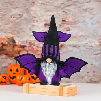 Хэллоуин, Игрушка-гномик на Хэллоуин, украшение для вечеринки в честь Хэллоуина, безликая игрушка с крыльями, искусственный паук, Большой нос, плюшевый гномик
