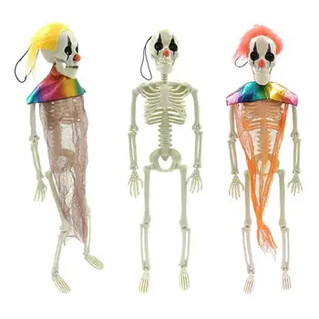 Хэллоуин Орнамент из человеческого скелета, имитация статуи, подвеска в виде скелета, подвижные кости человеческого черепа, украшение вечеринки, дом с привидениями