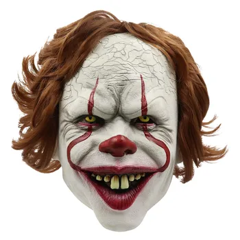 Хэллоуин Страшная маска Клоуна Маскарадная вечеринка Косплей реквизит Pennywise Horror каштановые волосы маска Клоуна одевалки