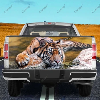 наклейки с изображением тигра, свирепого животного, модификация заднего хвоста грузовика, покраска, подходящая для боли в грузовике, аксессуары для упаковки, наклейки