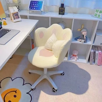 розовый стул, компьютерный стул в спальне, Домашний офис, вращающийся на 360 ° стул для переодевания, стул для макияжа
